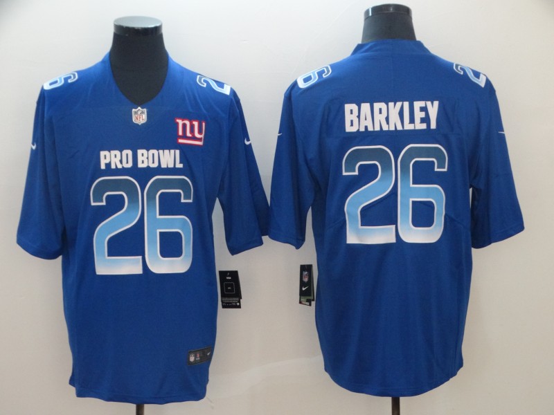 Men's New York Giants Saquon Barkley #26 Blue All Star Jersey